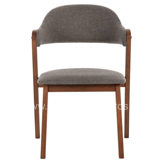 DINING CHAIR RIDER HM9734.01 RUBBERWOOD IN WALNUT COLOR-GREY FABRIC 59x59x83Hcm.