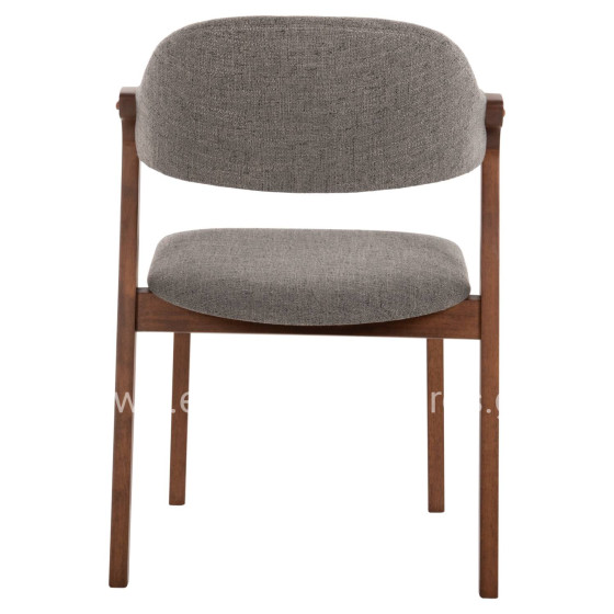 DINING CHAIR RIDER HM9734.01 RUBBERWOOD IN WALNUT COLOR-GREY FABRIC 59x59x83Hcm.