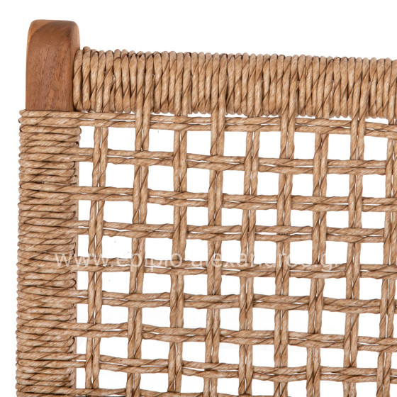 BAR STOOL WITH BACKREST NESHA HM9381.11 TEAK WOOD & VIRO ROPE 46x48.5x96Η cm.