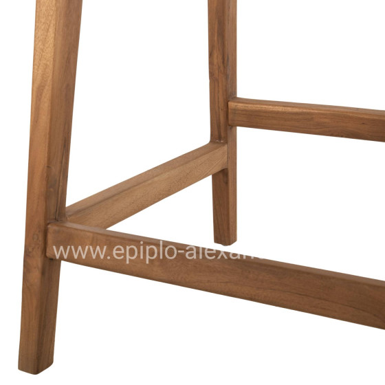BAR STOOL WITH BACKREST NESHA HM9381.11 TEAK WOOD & VIRO ROPE 46x48.5x96Η cm.