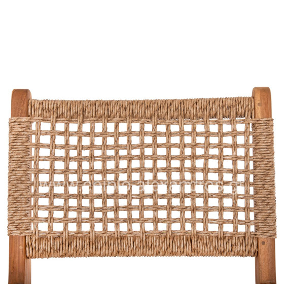BAR STOOL WITH BACKREST NESHA HM9381.11 TEAK WOOD & VIRO ROPE 46x48.5x96Η cm.