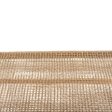 COFFEE TABLE LONDER HM5985 TEAK WOOD-SYNTHETIC RATTAN-NATURAL 119x79.5x41Hm.