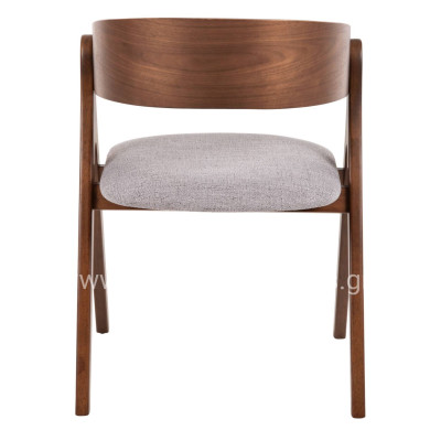 ΚΑΡΕΚΛΑ NEKKER HM9739.02 RUBBERWOOD ΣΕ ΚΑΡΥΔΙ-ΓΚΡΙ ΥΦΑΣΜΑ ΚΑΘΙΣΜΑ 56x55x78Yεκ.