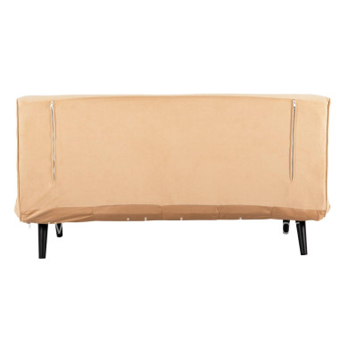 SOFABED FOR 2 PEOPLE ASMA HM3077.17 VELVET IN BEIGE COLOR 140x80x77Hcm.