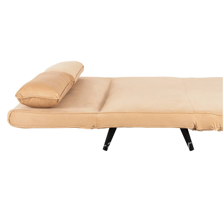 SOFABED FOR 2 PEOPLE ASMA HM3077.17 VELVET IN BEIGE COLOR 140x80x77Hcm.