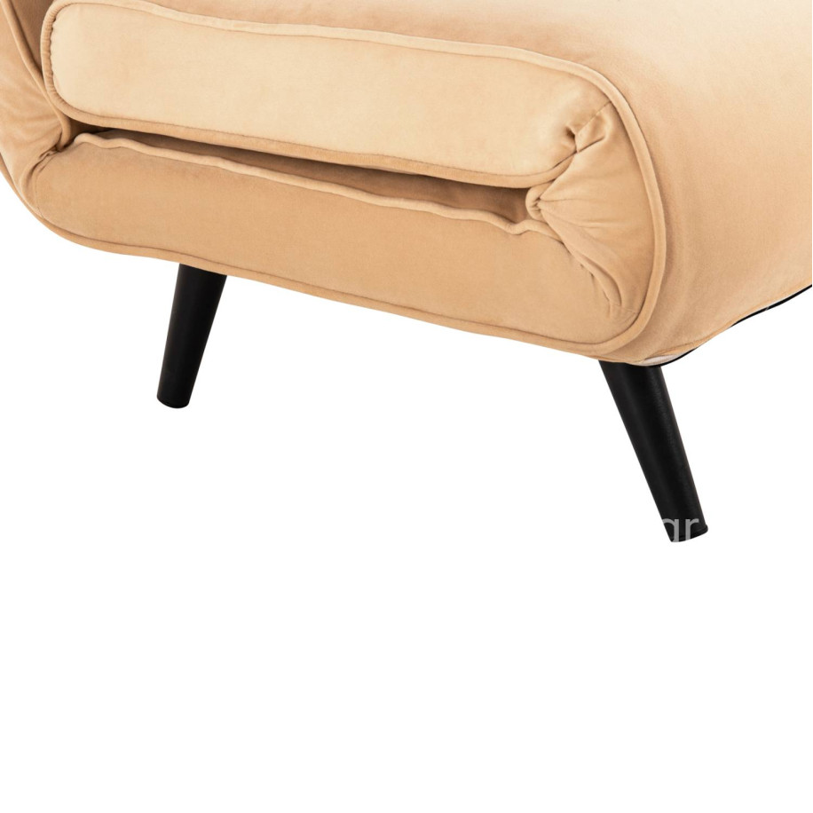 SOFABED FOR 2 PEOPLE ASMA HM3077.17 VELVET IN BEIGE COLOR 140x80x77Hcm.
