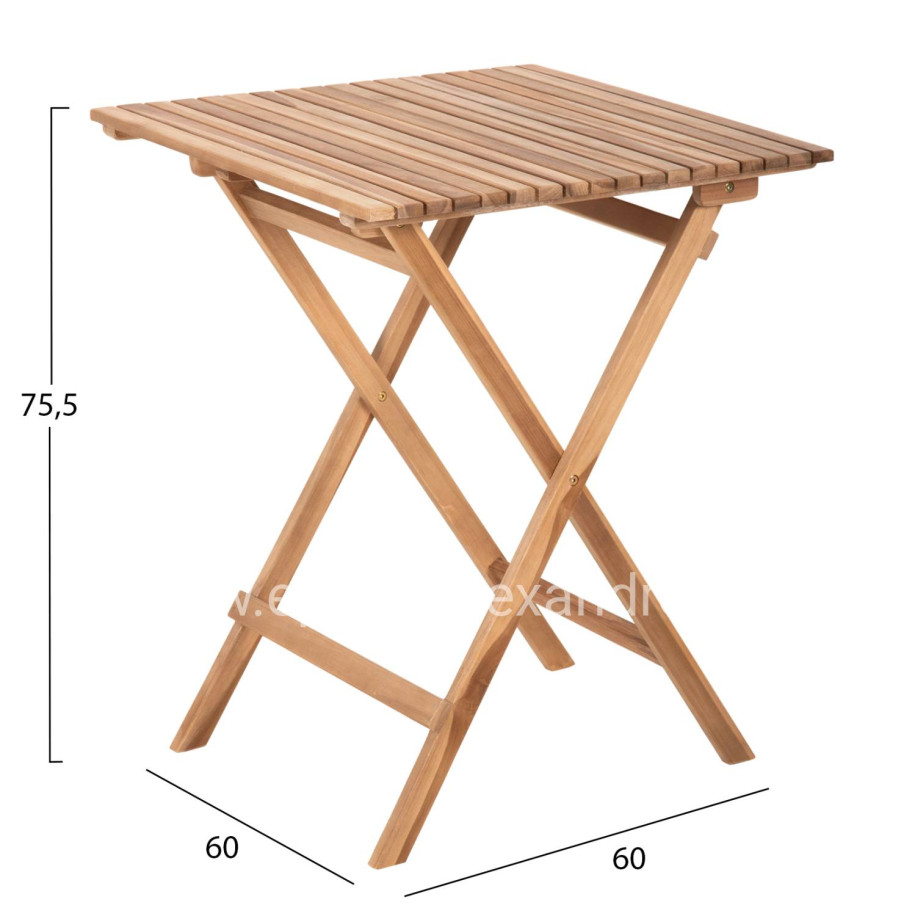 DINING SET OUTDOOR 3PCS KENDYR HM9907 SOLID TEAK WOOD-NATURAL 46x50x88,5H