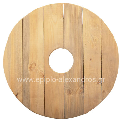 ΤΡΑΠΕΖΑΚΙ ΟΜΠΡΕΛΑΣ Φ40 ΞΥΛΟ ΠΕΥΚΟΥ ΜΕ ΥΠΟΣΤΗΡΙΓΜΑΤΑ HM6108