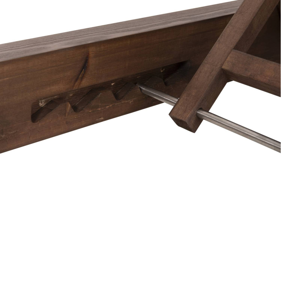 BEACH LOUNGER LOW IKARIA HM10622.02 PINE WOOD IN WALNUT COLOR-ECRU TEXTILENE-CUSHION 20cm THICK