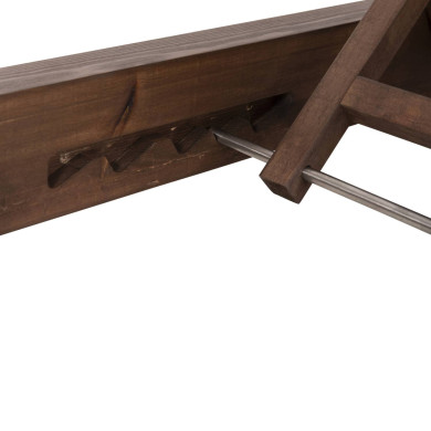 BEACH LOUNGER LOW IKARIA HM10622.02 PINE WOOD IN WALNUT COLOR-ECRU TEXTILENE-CUSHION 20cm THICK