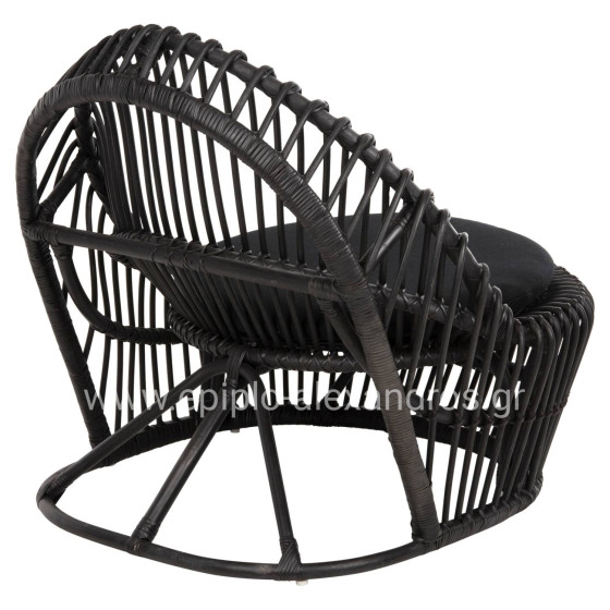 ΠΟΛΥΘΡΟΝΑ ENTROPY HM9840.03 ΦΥΣΙΚΟ RATTAN ΜΕ ΜΑΞΙΛΑΡΙ-ΜΑΥΡΟ 80x97x85Υεκ.