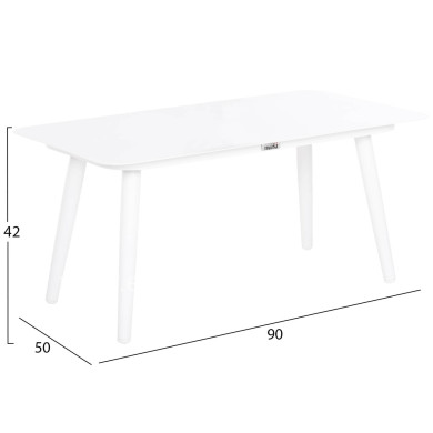 OUTDOOR LOUNGE 4PCS SET FREJA HM6057.01 ALUMINUM IN WHITE-PE RATTAN IN BEIGE-ANTHRACITE CUSHIONS