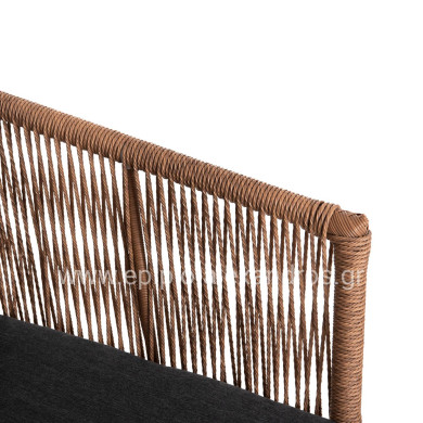 OUTDOOR LOUNGE 4PCS SET FREJA HM6057.01 ALUMINUM IN WHITE-PE RATTAN IN BEIGE-ANTHRACITE CUSHIONS