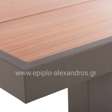 ΤΡΑΠΕΖΙ ΑΛΟΥΜΙΝΙΟΥ GOBAR HM6060.04 ΣΑΜΠΑΝΙ ΜΕ ΕΠΙΦΑΝΕΙΑ ΑΠΟΜΙΜΗΣΗΣ ΞΥΛΟΥ 240Χ105Χ75Υεκ.