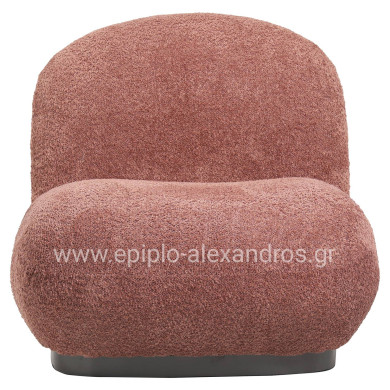 ARMCHAIR BEANY HM9591.02 PINK BOUCLE FABRIC 85x82x77Hcm.