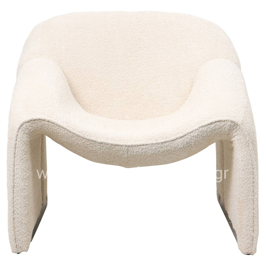 ARMCHAIR SPINER HM9599.06 ECRU BOUCLE FABRIC 81x64x74Hcm.
