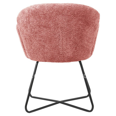 ARMCHAIR HARNIS HM9603.02 PINK BOUCLE-BLACK METAL BASE 59.5x64x77Hcm.