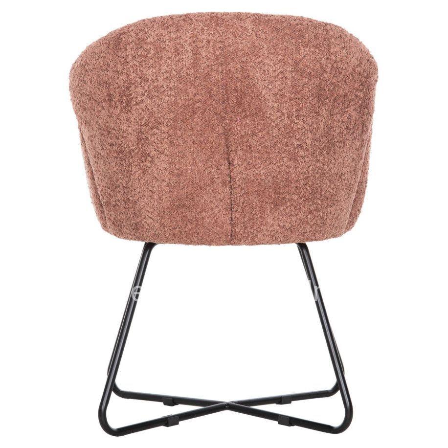 ARMCHAIR HARNIS HM9603.02 PINK BOUCLE-BLACK METAL BASE 59.5x64x77Hcm.