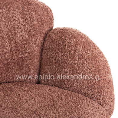 ARMCHAIR HARNIS HM9603.02 PINK BOUCLE-BLACK METAL BASE 59.5x64x77Hcm.