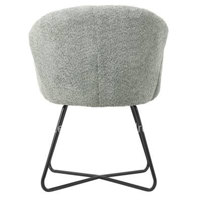 ARMCHAIR HARNIS HM9603.05 PISTACHIO GREEN BOUCLE-BLACK METAL BASE 59.5x64x77Hcm.