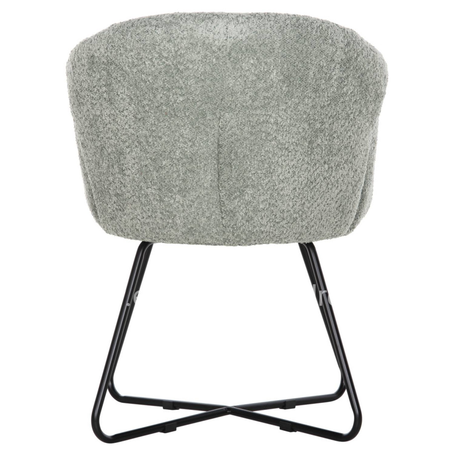 ARMCHAIR HARNIS HM9603.05 PISTACHIO GREEN BOUCLE-BLACK METAL BASE 59.5x64x77Hcm.