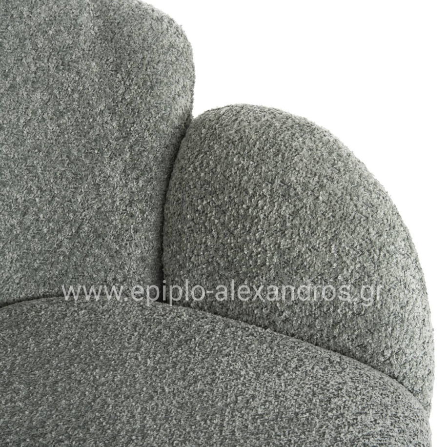 ARMCHAIR HARNIS HM9603.05 PISTACHIO GREEN BOUCLE-BLACK METAL BASE 59.5x64x77Hcm.