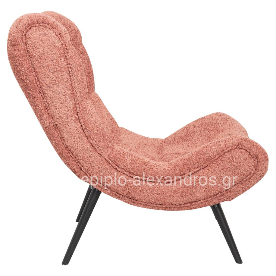 ΠΟΛΥΘΡΟΝΑ BRYM HM9605.02 ΡΟΖ ΜΠΟΥΚΛΕ ΥΦΑΣΜΑ-ΜΑΥΡΑ ΞΥΛΙΝΑ ΠΟΔΙΑ 97x80x100Υ εκ.