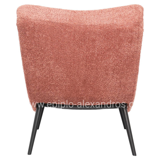 ΠΟΛΥΘΡΟΝΑ BRYM HM9605.02 ΡΟΖ ΜΠΟΥΚΛΕ ΥΦΑΣΜΑ-ΜΑΥΡΑ ΞΥΛΙΝΑ ΠΟΔΙΑ 97x80x100Υ εκ.