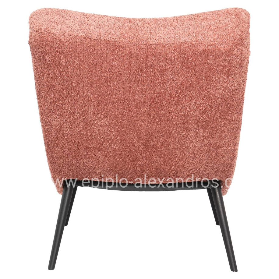 ΠΟΛΥΘΡΟΝΑ BRYM HM9605.02 ΡΟΖ ΜΠΟΥΚΛΕ ΥΦΑΣΜΑ-ΜΑΥΡΑ ΞΥΛΙΝΑ ΠΟΔΙΑ 97x80x100Υ εκ.