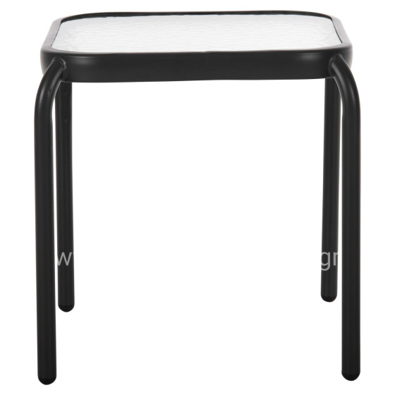 ΤΡΑΠΕΖΑΚΙ ΒΟΗΘΗΤΙΚΟ ΕΞ.ΧΩΡΟΥ ΤΕΤΡΑΓΩΝΟ DIDO HM5975.01 ΑΝΘΡΑΚΙ ΜΕΤΑΛΛΟ-ΓΥΑΛΙ 41x41x43Υεκ