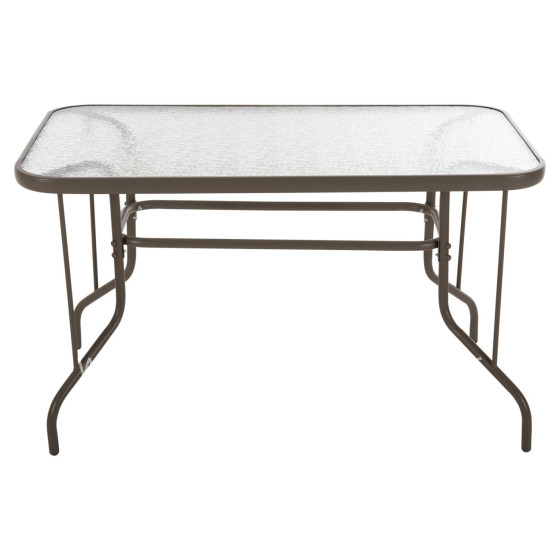 ΤΡΑΠΕΖΙ ADAM HM5679.04 ΜΕΤΑΛΛΙΚΟ ΣΑΜΠΑΝΙ ΜΕ ΓΥΑΛΙΝΗ ΕΠΙΦΑΝΕΙΑ 120Χ70Χ71Υεκ.