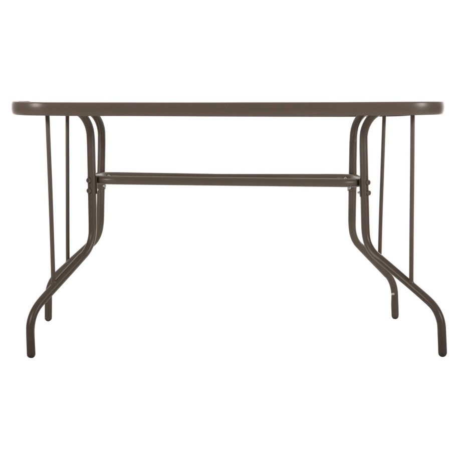 OUTDOOR METALLIC TABLE ADAM HM5679.04 CHAMPAGNE COLOR WITH REINFORCED GLASS TOP 120Χ70Χ71Hcm.