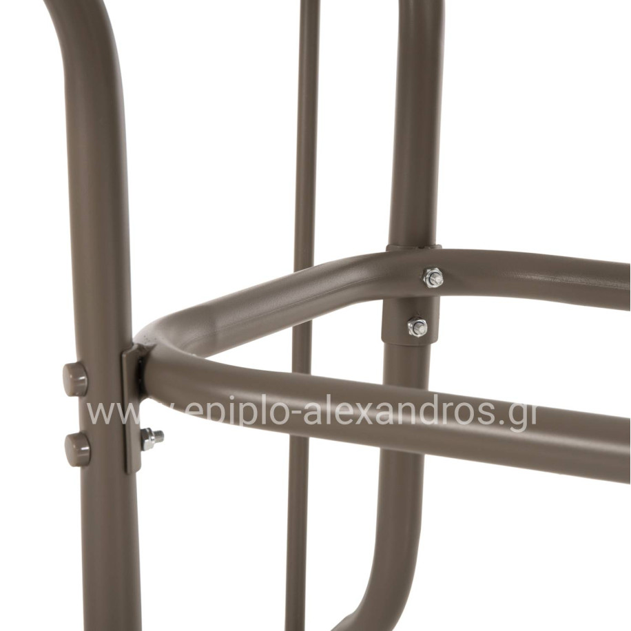 OUTDOOR METALLIC TABLE ADAM HM5679.04 CHAMPAGNE COLOR WITH REINFORCED GLASS TOP 120Χ70Χ71Hcm.