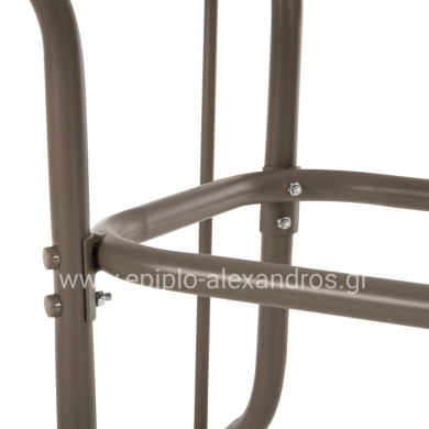 OUTDOOR METALLIC TABLE ADAM HM5679.04 CHAMPAGNE COLOR WITH REINFORCED GLASS TOP 120Χ70Χ71Hcm.