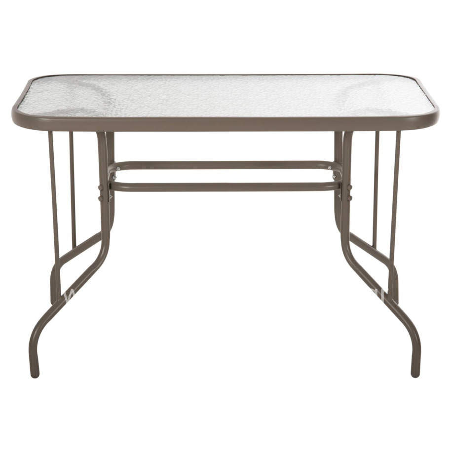 OUTDOOR METALLIC TABLE ADAM HM5020.04 CHAMPAGNE COLOR WITH REINFORCED GLASS TOP 110Χ60Χ71Hcm.