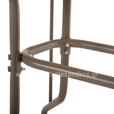 OUTDOOR METALLIC TABLE ADAM HM5020.04 CHAMPAGNE COLOR WITH REINFORCED GLASS TOP 110Χ60Χ71Hcm.