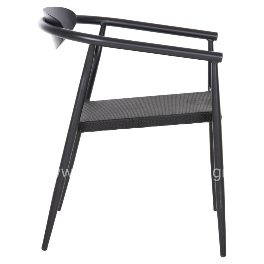 ARMCHAIR SERLY HM6052.02 BLACK ALUMINUM-BLACK TEXTILENE 56x61x74,5Hcm.