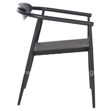 ARMCHAIR SERLY HM6052.02 BLACK ALUMINUM-BLACK TEXTILENE 56x61x74,5Hcm.