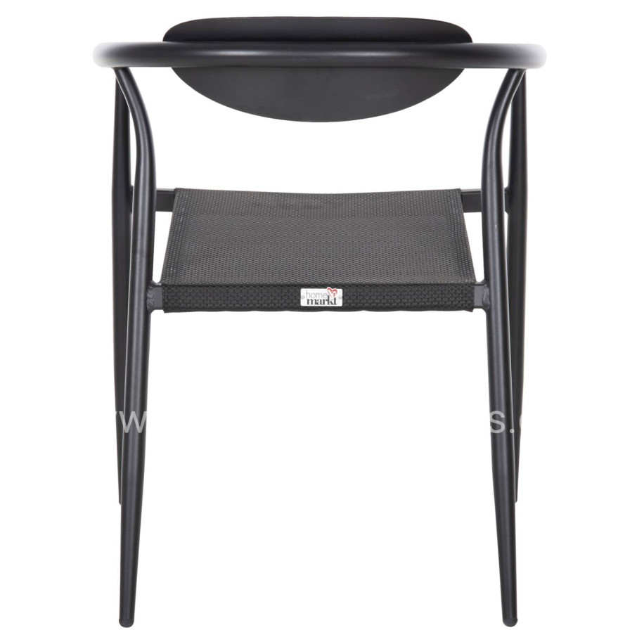 ARMCHAIR SERLY HM6052.02 BLACK ALUMINUM-BLACK TEXTILENE 56x61x74,5Hcm.