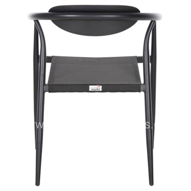 ARMCHAIR SERLY HM6052.02 BLACK ALUMINUM-BLACK TEXTILENE 56x61x74,5Hcm.