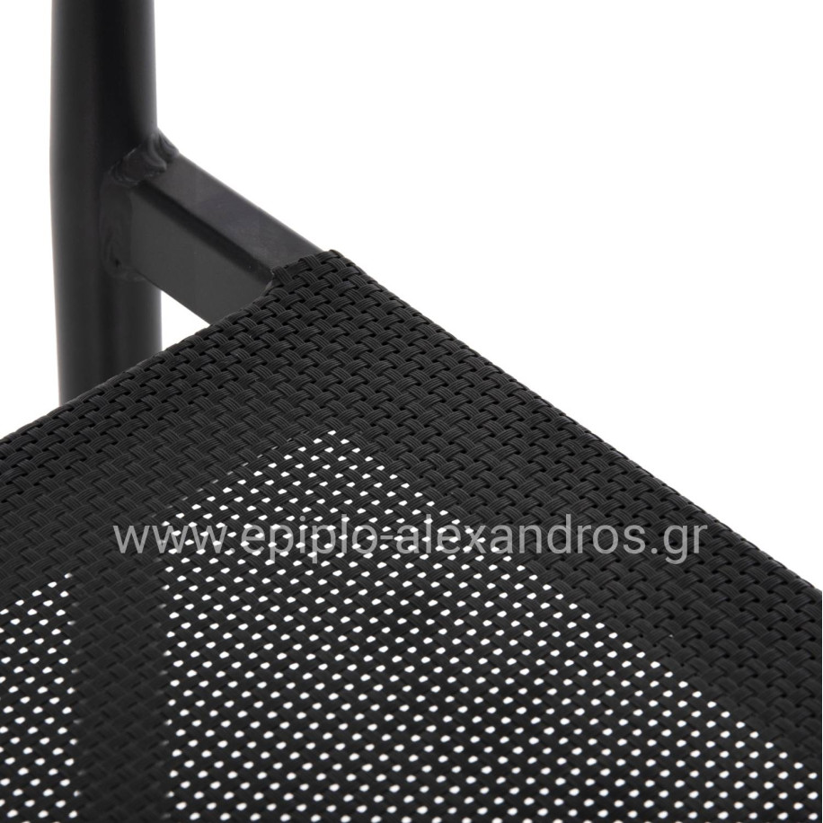 ARMCHAIR SERLY HM6052.02 BLACK ALUMINUM-BLACK TEXTILENE 56x61x74,5Hcm.