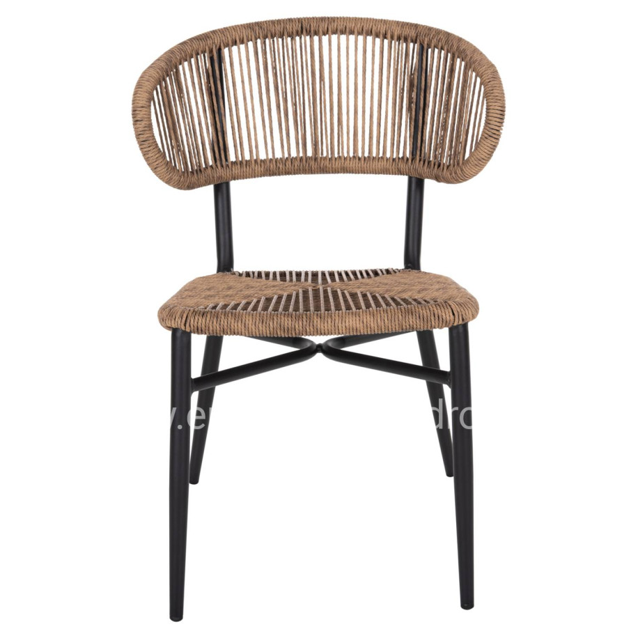 CHAIR EULO HM6049.02 ALUMINUM IN BLACK-SYNTHETIC RATTAN