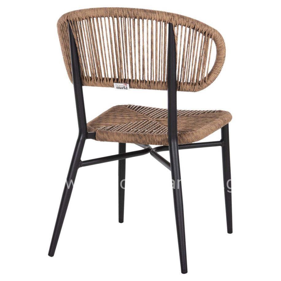 CHAIR EULO HM6049.02 ALUMINUM IN BLACK-SYNTHETIC RATTAN