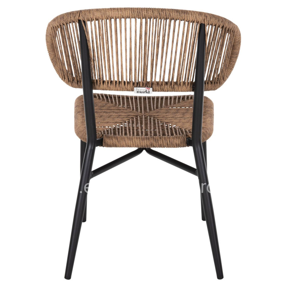 CHAIR EULO HM6049.02 ALUMINUM IN BLACK-SYNTHETIC RATTAN