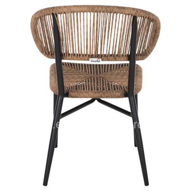 CHAIR EULO HM6049.02 ALUMINUM IN BLACK-SYNTHETIC RATTAN