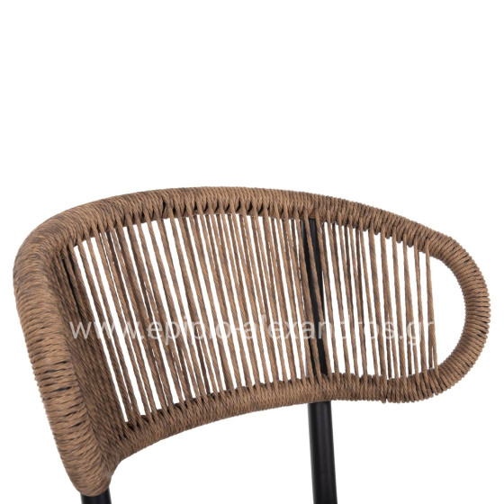 CHAIR EULO HM6049.02 ALUMINUM IN BLACK-SYNTHETIC RATTAN