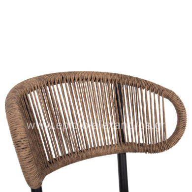 CHAIR EULO HM6049.02 ALUMINUM IN BLACK-SYNTHETIC RATTAN