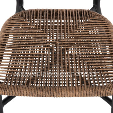 CHAIR EULO HM6049.02 ALUMINUM IN BLACK-SYNTHETIC RATTAN