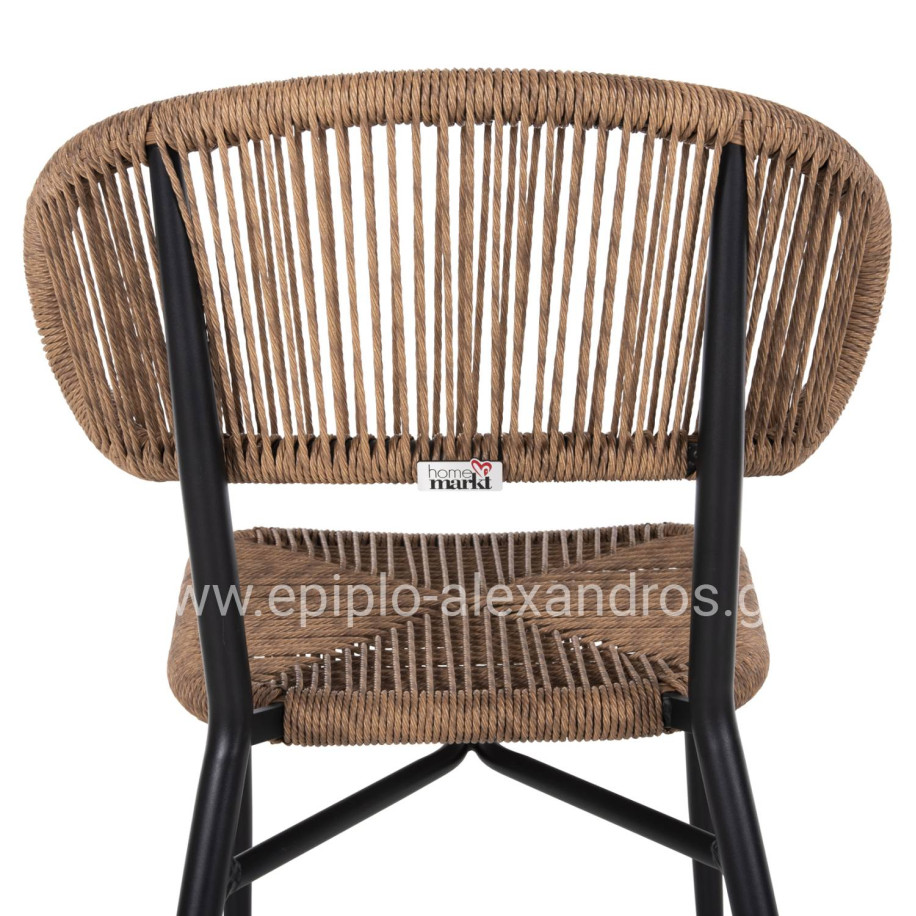CHAIR EULO HM6049.02 ALUMINUM IN BLACK-SYNTHETIC RATTAN