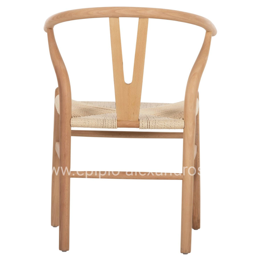 DINING CHAIR BRAVE HM8695.11 BEECH WOOD IN NATURAL-ROPE IN NATURAL 54.5x53x75Hcm